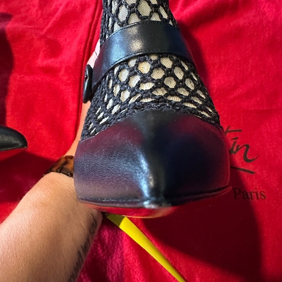 Christian Louboutin Boteboot 100 ankle boots mesh accents.size 36.5 authentic - Picture 7 of 16